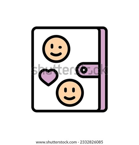 Frienship Notebook Icon Vector Illustration