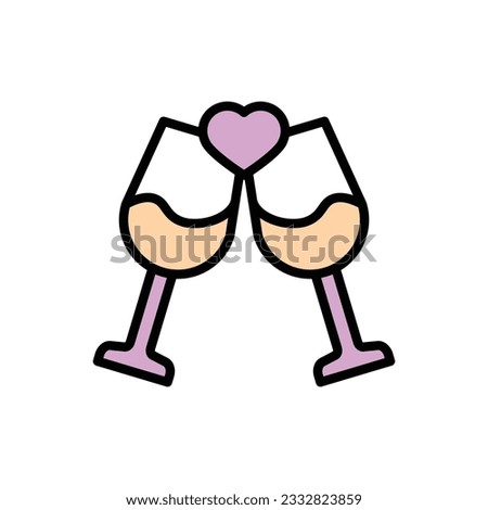 Frienship Wine Icon Vector Illustration