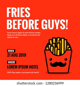 Fries Before Guys Invitation Design with Where and When Details