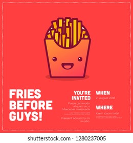 Fries Before Guys Invitation Design with Where and When Details
