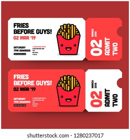Fries Before Guys Invitation Design with Where and When Details