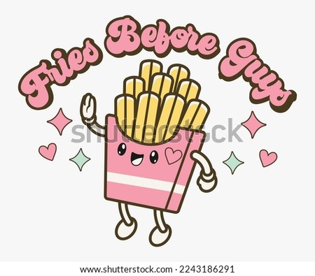 Fries Before Guys Retro Valentine T-shirt, Funny Valentine Svg