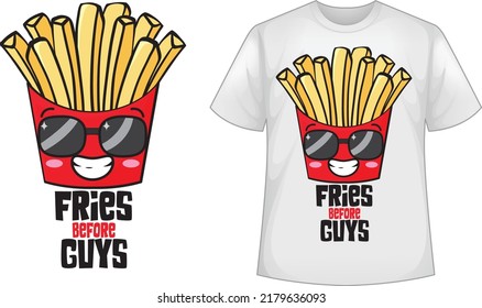 Fries Before guys T Shirt Design Vector Files