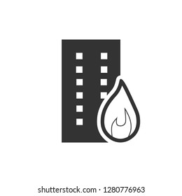 fries building filled - icon vector