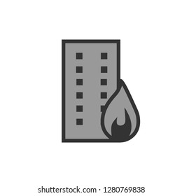 fries building two tone - icon vector
