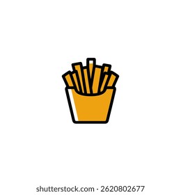 Fries cartoon stand fries container simple graphic