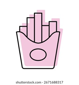 Fries color shadow thinline icon , vector, pixel perfect, illustrator file 