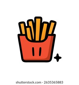 fries design Icon with Sparkle Element