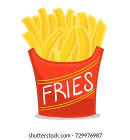 Fries Fast Food American Style Vector Art Design