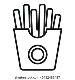 Fries fast food box icon outline vector. Snack craft. Lunch patty