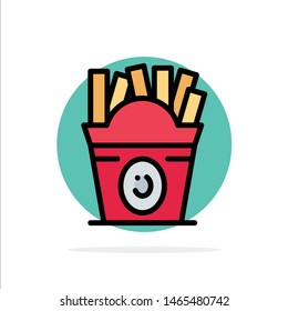 Fries, Fast food, Food, Usa Abstract Circle Background Flat color Icon. Vector Icon Template background