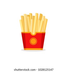 Fries in a flat style. Fast food. Vector illustration