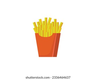 fries flat vector fast food illustration isolated on white background
