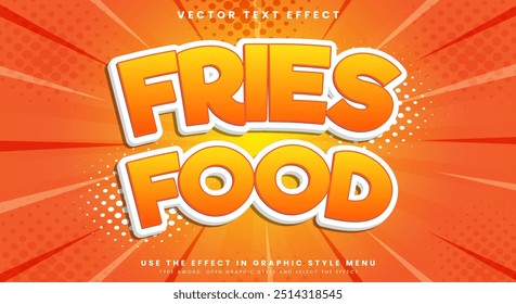 Fries Food Editable text effect Template Suitable for Spicy food products