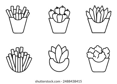 Fries Frenzy Line Art Bonanza