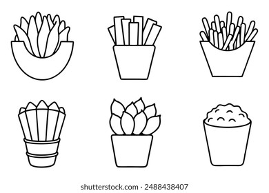 Fries Frenzy Line Art Explosion