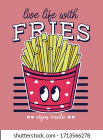 fries. girls graphic tees vector design