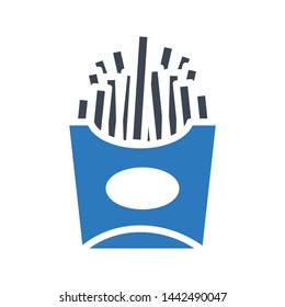 fries glyph color vector icon