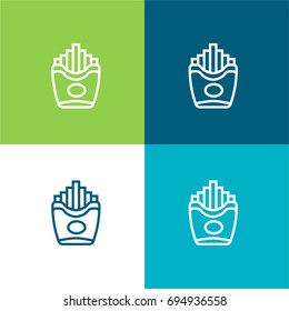 Fries green and blue material color minimal icon or logo design