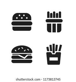 fries icon. 4 fries vector icons set. burger and french fries icons for web and design about fries theme