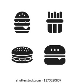 fries icon. 4 fries vector icons set. french fries and burger icons for web and design about fries theme