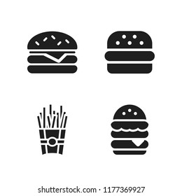 fries icon. 4 fries vector icons set. french fries and burger icons for web and design about fries theme
