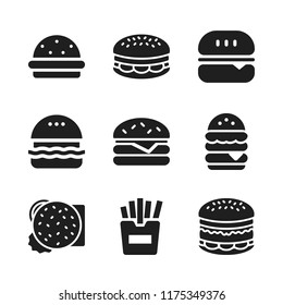 fries icon. 9 fries vector icons set. french fries and burger icons for web and design about fries theme