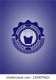 fries icon with denim texture