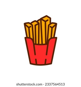 Diseño de icono Fries estilo plano aislado en fondo blanco