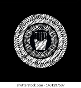 fries icon drawn with chalkboard texture