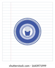 icono de patatas fritas dibujado con pinceladas. Tinta azul. Ilustración vectorial. Detallado.
