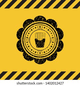 fries icon grunge warning sign emblem. Vector Illustration. Detailed.