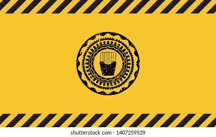 fries icon grunge warning sign emblem. Vector Illustration. Detailed.