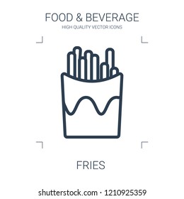 fries icon. high quality line fries icon on white background. from food collection flat trendy vector fries symbol. use for web and mobile