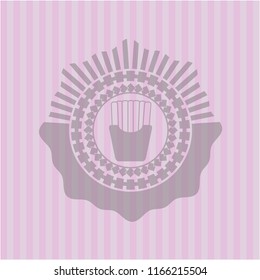 fries icon inside badge with pink background