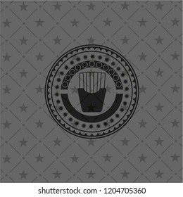 fries icon inside black emblem. Vintage.