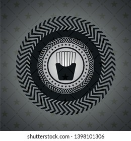 fries icon inside black emblem