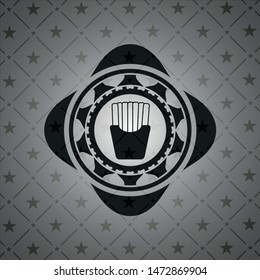 fries icon inside black emblem. Vintage.