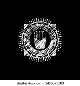 fries icon inside chalk emblem