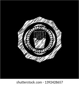 fries icon inside chalkboard emblem