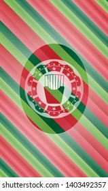 fries icon inside christmas emblem.