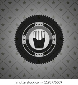 fries icon inside dark badge or emblem