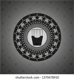 fries icon inside dark badge or emblem