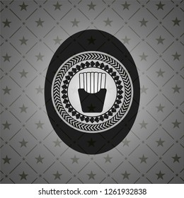 fries icon inside dark emblem