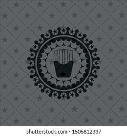 fries icon inside dark emblem