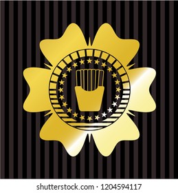 fries icon inside gold shiny emblem