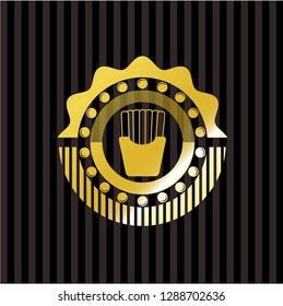 fries icon inside gold shiny emblem