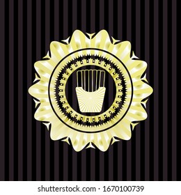 fries icon inside golden badge