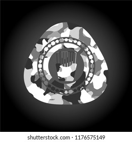 fries icon inside grey camo texture