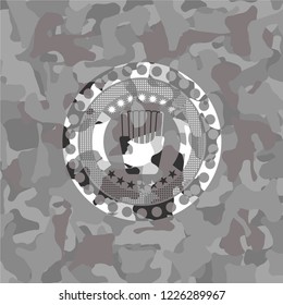 fries icon inside grey camo texture
